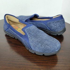 Comfortiva Cantrall Denim Size 9.5 Leather Slip On Casual Loafers Shoes Womens